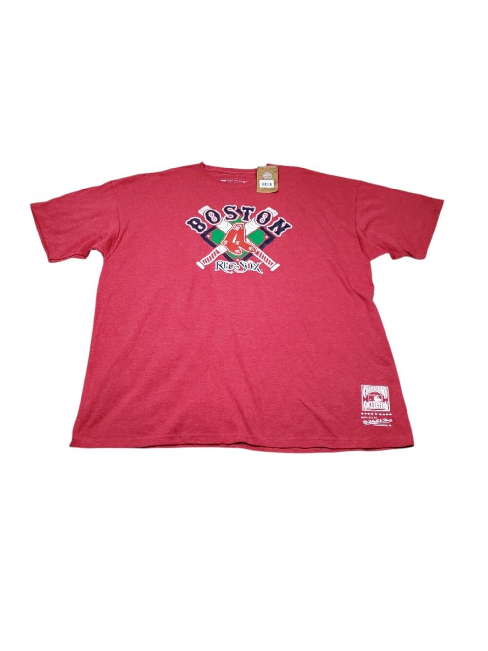 Boston Red Sox Mitchell & Ness Cooperstown Collection Graphic Logo T-Shirt XXL